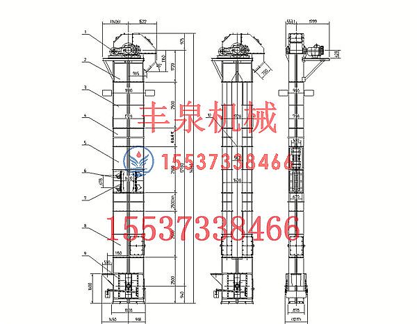 TH500環(huán)鏈斗式提升機(jī)圖紙